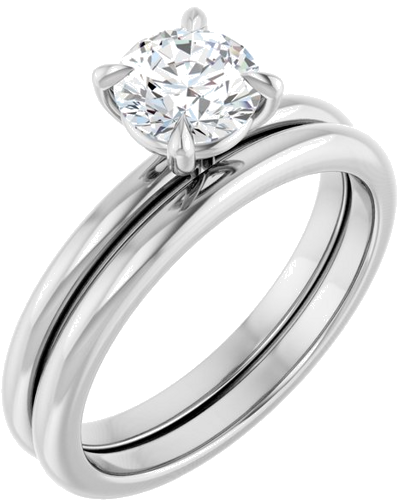14K White 6 mm Round Solitaire Engagement Ring Mounting (6)