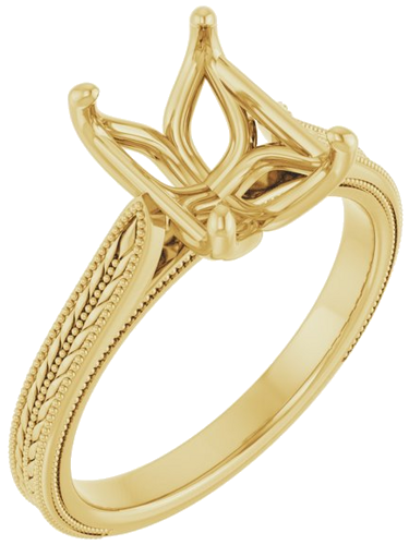 Sužadėtuvių Žiedas „Solitaire“ 14k yellow gold Emerald 9mm x 7mm (1)