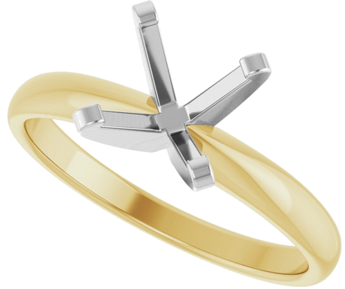 Sužadėtuvių Žiedas „Solitaire“ 14k yellow/white gold Square 5.5mm (5)