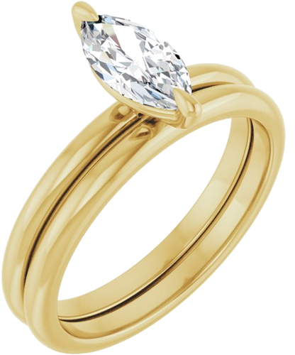 Sužadėtuvių Žiedas „Solitaire“ 10k yellow gold Marquise 9mm x 4.5mm (6)