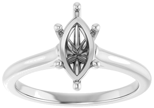Sužadėtuvių Žiedas „Accented“ 10k white gold Marquise 10mm x 5mm (3)