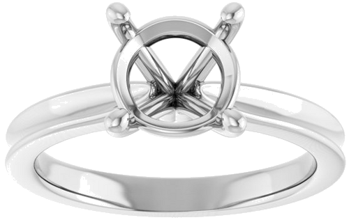Sužadėtuvių Žiedas 14k white gold Round 8mm (3)