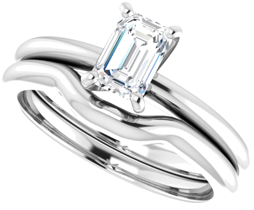 Sužadėtuvių Žiedas „Solitaire“ 950 Platinos Emerald 6mm x 4mm (10)