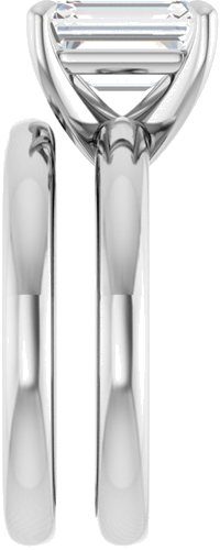 Sužadėtuvių Žiedas „Solitaire“ 585 Baltojo Aukso Emerald 9mm x 7mm (9)