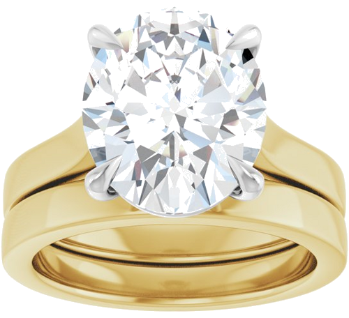 Sužadėtuvių Žiedas „Claw-Prong“ 18k yellow/white gold Oval 12mm x 10mm (8)