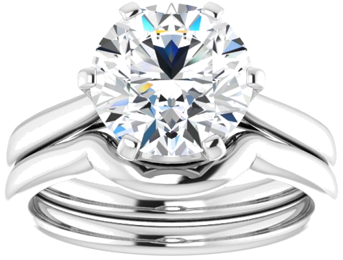 Sužadėtuvių Žiedas „Solitaire“ 10k white gold Round 9mm (8)