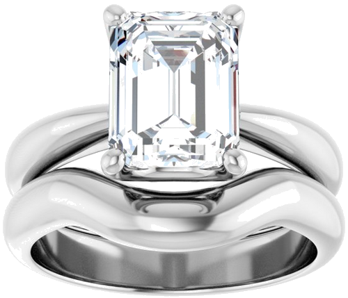 Sužadėtuvių Žiedas „Solitaire Crown-Inspired“ 14k white gold Emerald 9mm x 7mm (8)