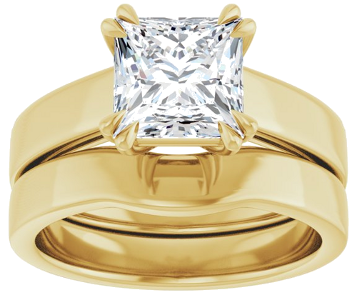 Sužadėtuvių Žiedas „Double Claw-Prong Solitaire“ 10k yellow gold Square 7mm (8)