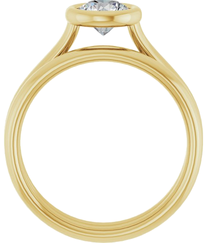 Sužadėtuvių Žiedas „Bezel-Set Solitaire“ 585 Geltonojo Aukso Round 5.8mm (7)