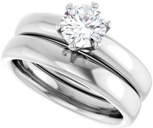 14K White 5.8 mm Round Engagement Ring Mounting (10)