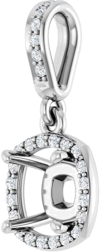 Pakabukas „Accented Halo-Style“ 14k white gold Cushion 6mm (2)
