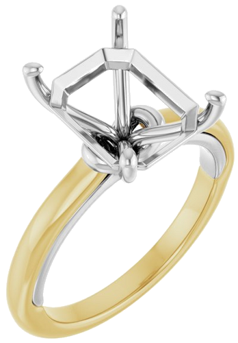 Sužadėtuvių Žiedas „Solitaire“ 14k yellow/white gold Emerald 11mm x 9mm (1)