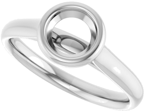 Sužadėtuvių Žiedas „Bezel-Set Solitaire“ 585 Baltojo Aukso Round 5.8mm (5)