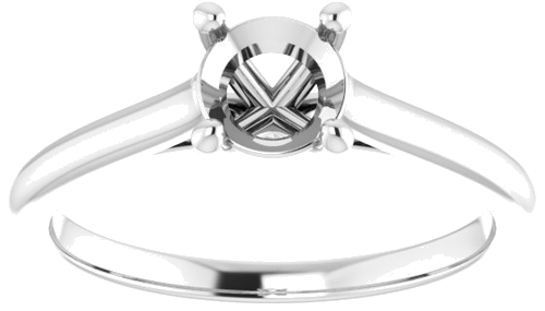 Platinum  5.5 mm Round Solitaire Engagement Ring Mounting (3)