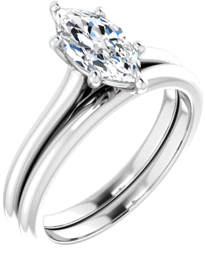 14K White 10x5 mm Marquise Solitaire Engagement Ring Mounting (6)