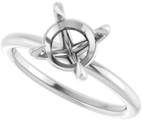 Sužadėtuvių Žiedas „Claw-Prong Solitaire“ 14k white gold Round 8mm (5)