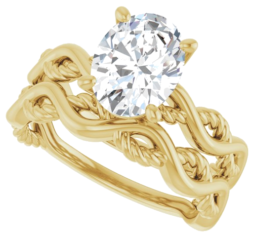 14K Yellow  9x7 mm Oval Solitaire Engagement Ring Mounting (10)