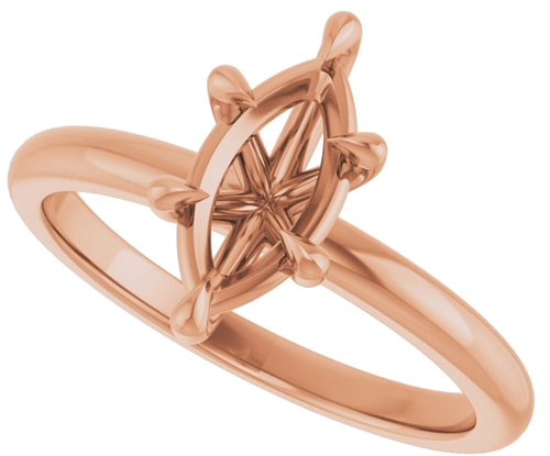 Sužadėtuvių Žiedas „Claw-Prong“ 14k rose gold Marquise 10mm x 5mm (5)