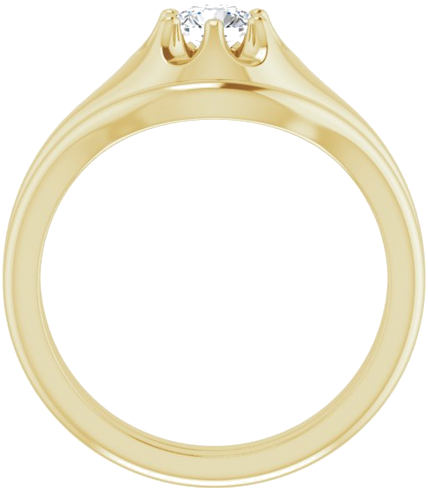 Sužadėtuvių Žiedas „Solitaire Belcher“ 14k yellow gold Round 4.4mm (7)