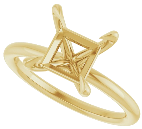 Sužadėtuvių Žiedas „Claw-Prong Solitaire“ 14k yellow gold Square 7mm (5)