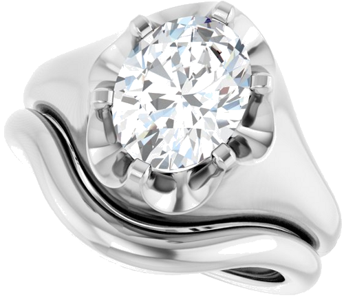 Sužadėtuvių Žiedas „Belcher Solitaire“ 950 Platinos Oval 9mm x 7mm (10)