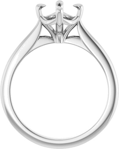 Sužadėtuvių Žiedas „Solitaire“ 14k white gold Elongated Cushion 9mm x 7mm (2)