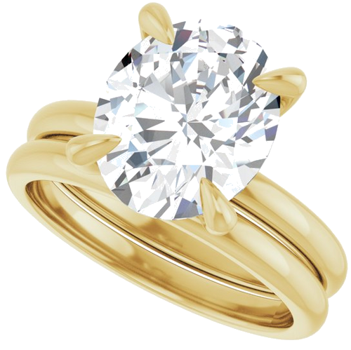 Sužadėtuvių Žiedas „Solitaire“ 750 Geltonojo Aukso Oval 11mm x 9mm (10)