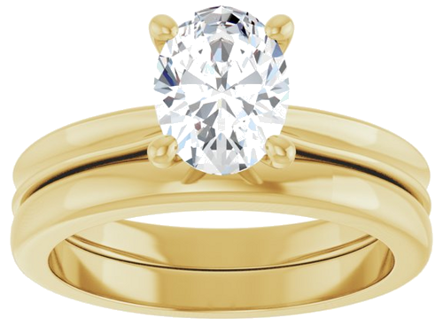 Sužadėtuvių Žiedas 14k yellow gold Oval 8mm x 6mm (8)