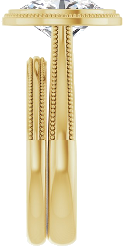 Sužadėtuvių Žiedas „Bezel-Set Solitaire“ 10k yellow gold Oval 10mm x 8mm (9)