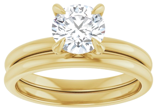 18K Yellow  6.5 mm Round Solitaire Engagement Ring Mounting (8)