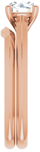 Sužadėtuvių Žiedas „Claw-Prong“ 14k rose gold Round 6mm (9)