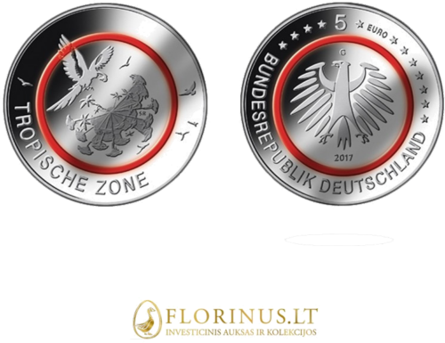 2017 Vokietija Tropinė zona 5 eurų moneta (4)