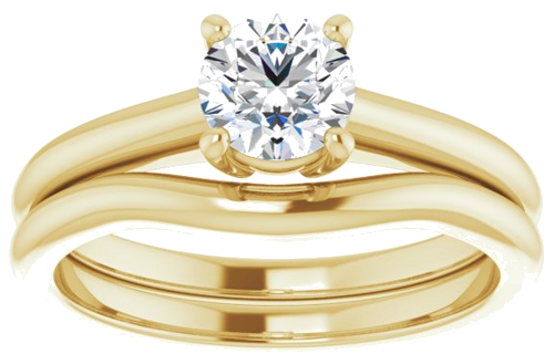 Sužadėtuvių Žiedas „V-End Prong“ 14k yellow gold Round 5.5mm (8)