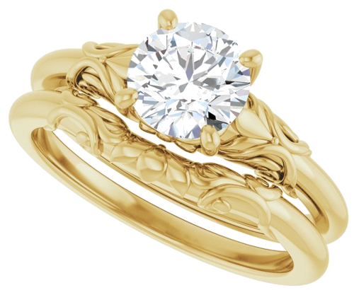 Sužadėtuvių Žiedas „Solitaire“ 14k yellow gold Round 6.5mm (10)