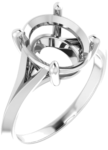 Sužadėtuvių Žiedas „Solitaire“ 585 Baltojo Aukso Oval 11mm x 9mm (1)