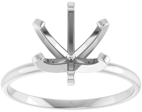 14K White 8.2 mm Round Solitaire Engagement Ring Mounting (3)