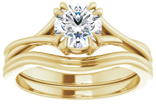 14K Yellow 6 mm Round Solitaire Engagement Ring Mounting (8)