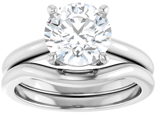 Sužadėtuvių Žiedas „V-End Prong“ 14k white gold Round 8.2mm (8)