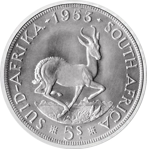 5 Shillings Gazelle (1953-1959) South Africa Silver Coin (1)