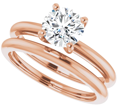 14K Rose  6.5 mm Round Solitaire Engagement Ring Mounting (10)