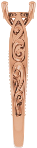 Sužadėtuvių Žiedas „Solitaire Vintage-Inspired“ 14k rose gold Round 6.5mm (4)