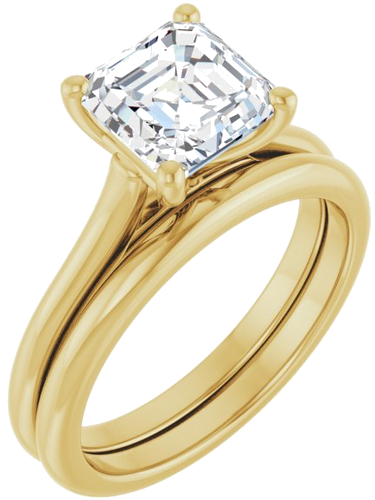 Sužadėtuvių Žiedas „Accented“ 14k yellow gold Asscher 7mm (6)