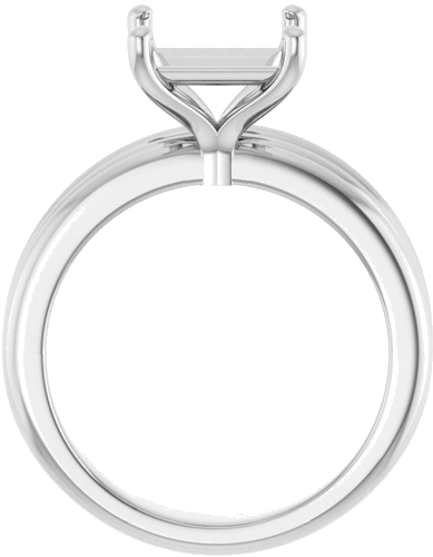 Sužadėtuvių Žiedas „Solitaire Asymmetric“ 14k white gold Square 7.5mm (2)
