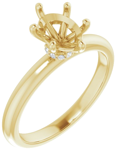 Sužadėtuvių Žiedas „Accented“ 14k yellow gold Oval 8mm x 6mm (1)