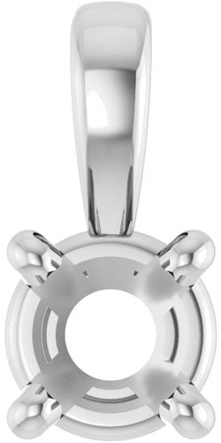 14K White 3.5 mm Round 4-Prong Pendant Mounting (1)