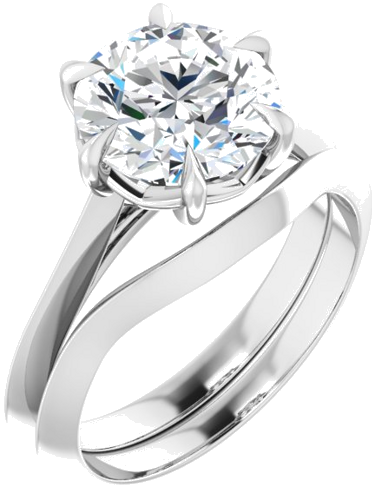 Sužadėtuvių Žiedas „Claw-Prong Solitaire“ 950 Platinos Round 8.8mm (6)