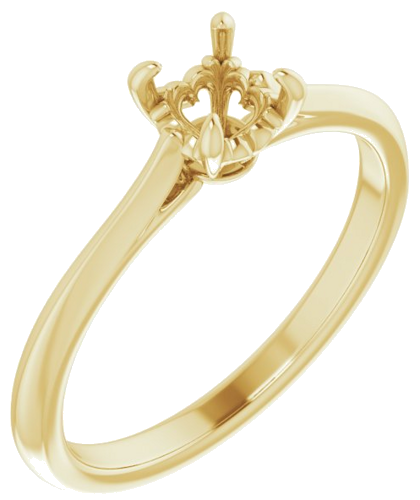 Sužadėtuvių Žiedas „Solitaire“ 585 Geltonojo Aukso Round 5.2mm (1)