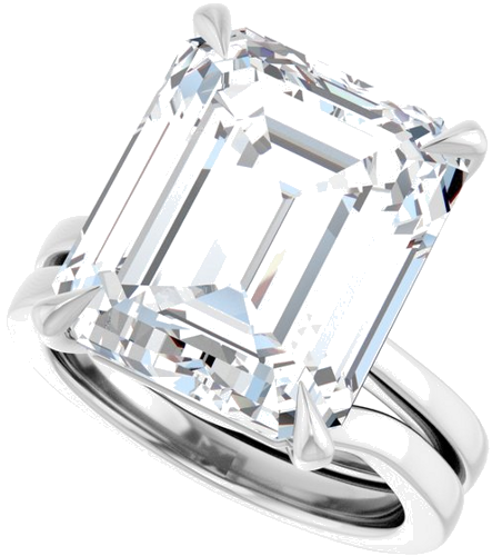 Sužadėtuvių Žiedas „Claw-Prong“ 14k white gold Emerald 14mm x 12mm (10)