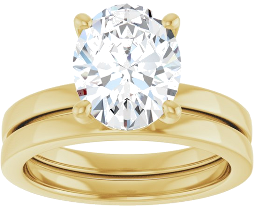 Sužadėtuvių Žiedas „Solitaire“ 10k yellow gold Oval 10mm x 8mm (8)