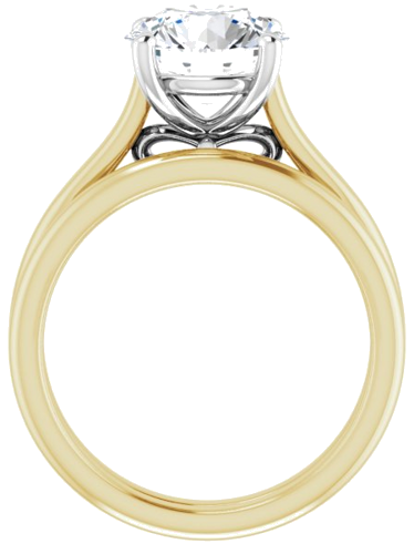 Sužadėtuvių Žiedas 14k yellow/white gold Round 8.8mm (7)